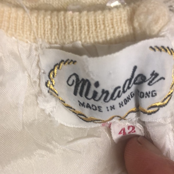 VTG 60s Vanilla Sleeveless Sequins Beaded Sweater Lined Wool Tassels Back Zip - Picture 9 of 9